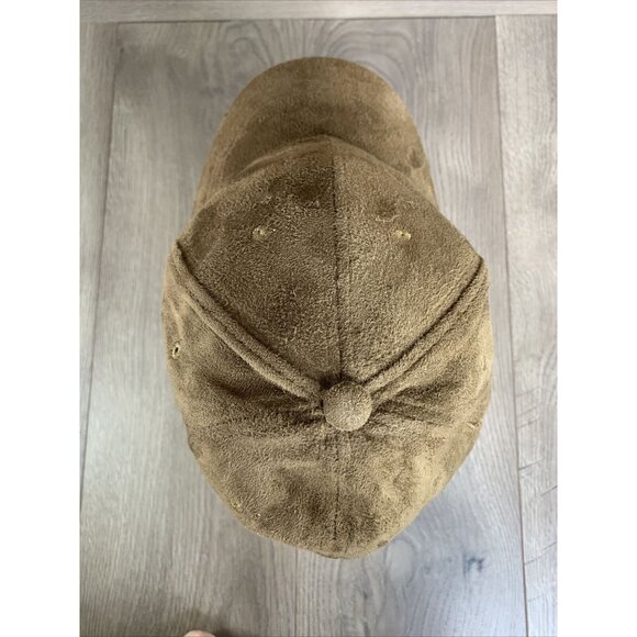 Faux Suede Brown Ball Cap Adj Hook & Loop Closure 100% Polyester Lightweight - Picture 5 of 9